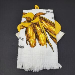R.A. Briggs & Co 3 Pc Kitchen Ensemble of Corn themed kitchen Linens